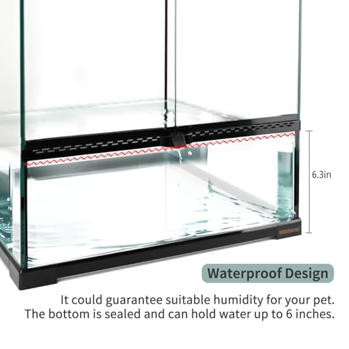 30 Gallon Tall Reptile Glass Tank Terrarium 18"x18"x24" Large Habitat Enclosure for Gecko,Lizard,Chameleon,Frog,Snake,No Install Needed and Come with Tank Background - size: 18x18x24 inch