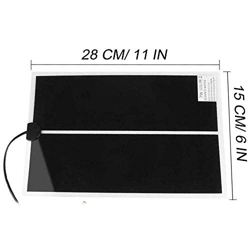 Reptile Heating Pad with Temperature Adjustment, 110V Non-Adhesive Heat Mat for Reptiles Tortoise Snakes Lizard Gecko Hermit Crab Turtle Amphibians - 7W Terrarium Heat Pad - size: 11 x 6 IN
