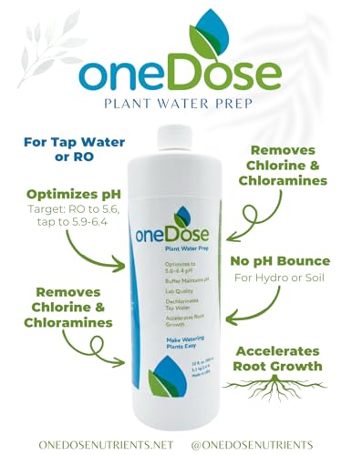 OneDose Tap Water Conditioner for Plants, Removes Chlorine and Chloramines, Stabilizes pH to 5.6-6.4, Makes Healthy Roots