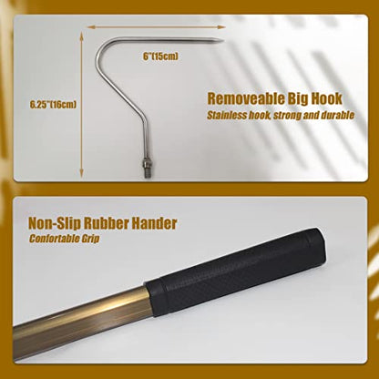 41.6" Snake Hook Reptile Catcher Stick Tongs Rattlesnakes Grabber Pick-up Handling Tool Kit for Catching Controlling or Moving Python Copperhead - color: Snake Hook 41.6"