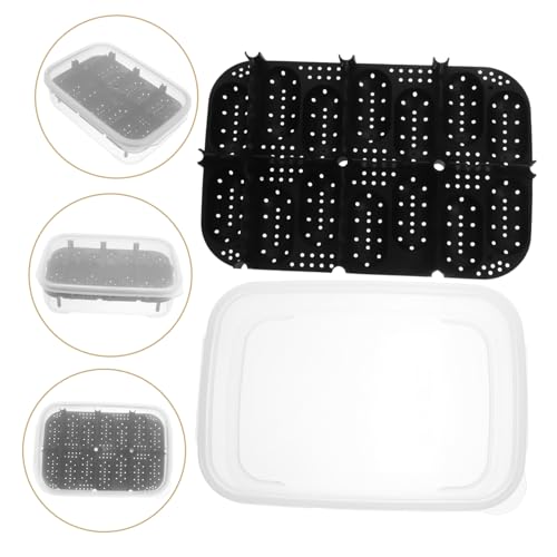 Compartment Reptile Breeding Box for Gecko Incubation Lightweight and Easy to Clean for Turtles Lizards and Snakes Design for Repeated Use - color: Black