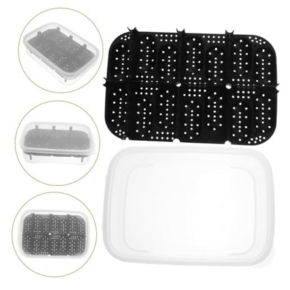 Compartment Reptile Breeding Box for Gecko Incubation Lightweight and Easy to Clean for Turtles Lizards and Snakes Design for Repeated Use - color: Black