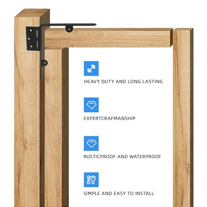 Gate Corner Brace Brackets Heavy Duty Anti Sag Gate Kit with Gate Latch for Wooden Fence Gate Hardware Kit - size: Single Door Set