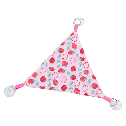 Zerodis Reptile Hanging Bed, Bearded Dragon Strawberry Hammock Hanging Lounger with Adhesive Suction Cup for Climbing Guinea Pig Hamster Lizard 2pcs - size: Pink strawberry size M