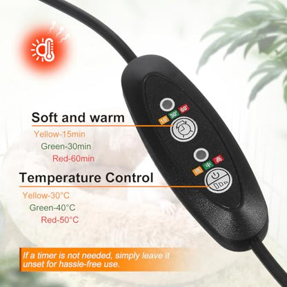 USB Small Pet Heating Pad, 5.5 Inch Reptile Heat Mat with Temp | Thermal Insulation Mat for Hamsters Squirrels Rabbits Birds And Reptile, Adjustable Terrarium Warm Cushion