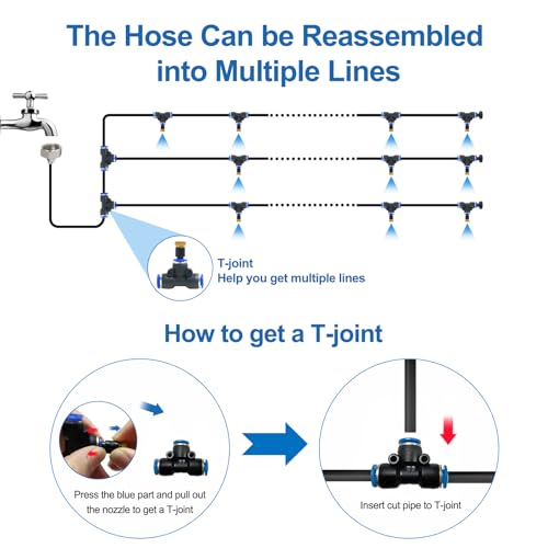 Pre-Assembled Misters for Outside Patio,Outdoor Misting System,50FT|15M. | Backyard Water Cooling Mist Kit for Garden,Greenhouse,Deck,Umbrella,Canopy,Pool,Porch.Trampoline Sprinkler,Party Accessories - size: 50FT-Pre