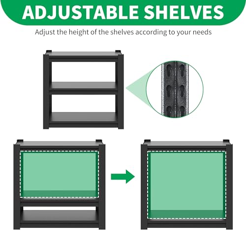 3-tier Metal Fish Tank Stand for 30 Gallon Long Aquarium,31.5"*18"*34" | heavy duty Steel Rack Shelves,Aquarium Stand 20 Gallon,Reptile Terrarium Stand,Reptile Tank Stand,Breeder Tank Stand - color: Black
