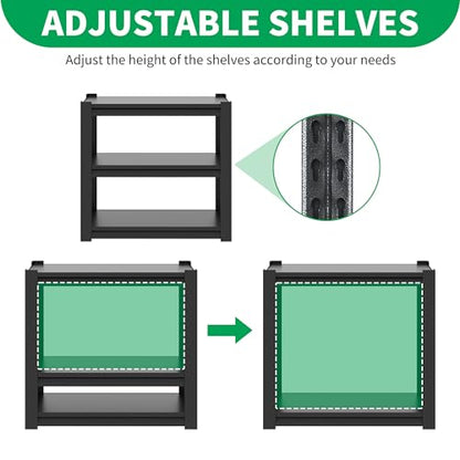 3-tier Metal Fish Tank Stand for 30 Gallon Long Aquarium,31.5"*18"*34" | heavy duty Steel Rack Shelves,Aquarium Stand 20 Gallon,Reptile Terrarium Stand,Reptile Tank Stand,Breeder Tank Stand - color: Black