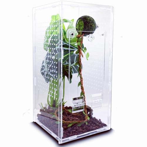 Reptile Hide with Strong Magnet, Mesh Spider Habitat for Enclosure, Amphibian Habitat Hideouts - Magnetic Hideout Cave for Jumping Spiders, Tarantulas, Reptile Hides and Caves Decorr