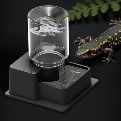 Bearded Dragon Water Bowl, Self Dispensing Fountain for Terrarium with Constant Supply, Reservoir Basin Unit, Home Garden Yard Outdoor Habitat Decor for Chameleon Iguana Frog Medium - size: M1