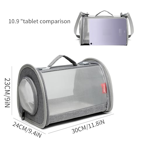 Guinea Pig Carrier Travel Small Animal Carrier Bag Lizard Bird Rabbit Carrier Cage Squirrel Breathable Bag Portable Travel Hamster Small Pet Hangbag (Large, Gray) - color: gray, size: Large