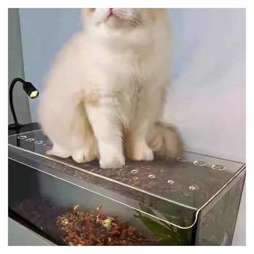 LZMZMQ Cat Proof Fish Tank Lid, Clear Acrylic Aquarium Cuttable Cover with Fresh Air Hole, Custom Terrarium Jumping Proof Hood, Avoid Cat Catching Fish(L18xW12in/45.7x30.5cm) - size: L18xW12in/45.7x30.5cm