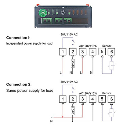 KETOTEK KT8230 Digital Temperature Controller Thermostat Regulator | 120VAC 30A, Fahrenheit -22~572℉, Heating Cooling, For Incubator Brooder Refrigerator Fermenter Greenhouse Reptile