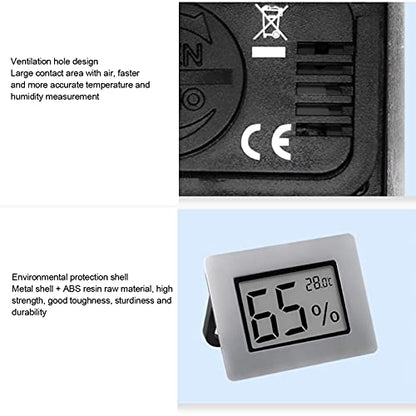 GLOGLOW Mini Hygrometer Thermometer, Indoor Humidity Gauge Monitor | Embedded Design LCD Electronic Digital Hygrometer for Cigar Box, Guitar Case, Jars, Wine Cabinet, Greenhouse, Cellar