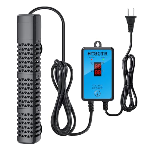 HiTauing Aquarium Heater, Upgraded 200W Fish Tank Heater with Intelligent Leaving Water Automatically Stop Heating and Advanced Temperature Control System, Suitable for Saltwater and Freshwater - size: 200W for 20-40 Gallon