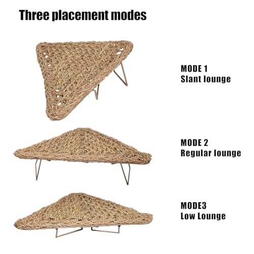 Bearded Dragon Hammock Reptile Tank Accessories Decor Large Basking Platform Metal Legs Bed Habitat for Lizard Leopard Gecko Snake Hermit Crab and Frog (Triangle) - style: Triangle