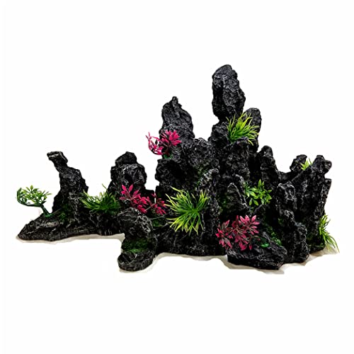 Underwater Sand Waterfall Aquarium Mountain View Decoration Large Ornament Landscape (4 in 1 Mountain View) - style: 4 in 1 Mountain View