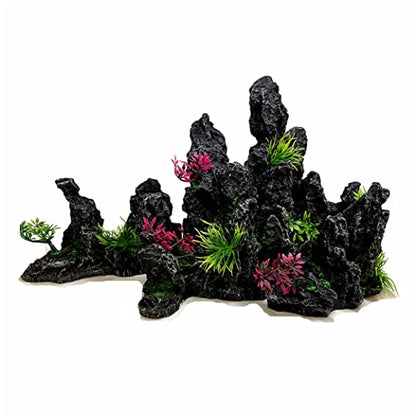 Underwater Sand Waterfall Aquarium Mountain View Decoration Large Ornament Landscape (4 in 1 Mountain View) - style: 4 in 1 Mountain View