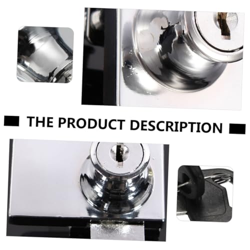 Glass Cabinet Lock Zinc Alloy 5-8mm Security Door Lock with Keys for Display Showcase Furniture Latch Compatible with Single and Double Doors