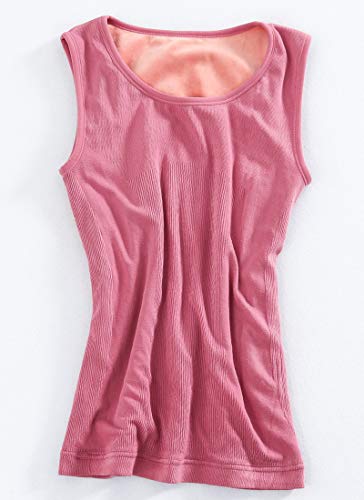 Womens Cotton Thermal Fleece Lined Underwear Tops Cami Tank Top Warm Base Layer Vest - color: Purple, size: M / (Fit 88~115 lb)