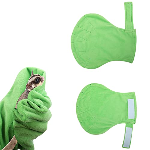 Portable Bird Anti-bite Gloves Small Pet Parrot Chewing Protective Handling Gloves for Training Conures - size: Green