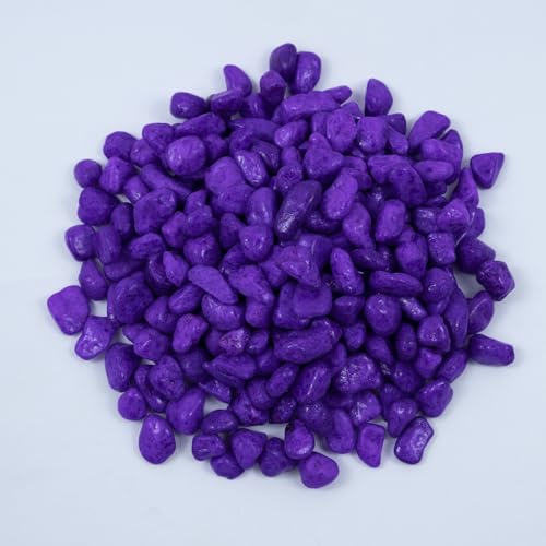 Colored Aquarium Gravel, Colorful Pea Gravel,Garden Rocks,Decorative Stones Rocks for Fish Tank,Aquarium,Fairy Garden Decor,Planters,Vase Fillers,Landscaping,1 Pound (Purple, 6-9mm) - color: Purple, size: 6-9mm