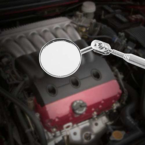 Aramox Telescoping Inspection Mirror, 30mm & 50mm, Vehicle Repairing, Water 360 Rotation, Silver
