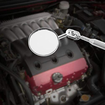 Aramox Telescoping Inspection Mirror, 30mm & 50mm, Vehicle Repairing, Water 360 Rotation, Silver