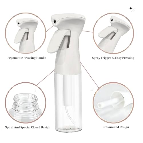 FZE® Continuous Spray Bottles 2 pack (10 Oz/300ml) with Ultra Fine Mist for Hair spraying, Watering Plants, Durable Solution and Your Go-To Kitchen Companion for Everyday Use