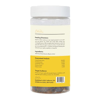 EDENPAWS® Dried Dubia Roaches – High Protein, 100% Natural Feeder Insects for Reptiles, Amphibians, and Large Fish – 1.3 oz (37g)