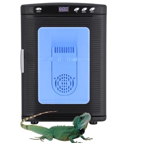 25 L Reptile Egg Incubator, Portable Science Laboratory Incubator, Temperature Controlled 10°C-60°C, Reptile Incubator with Handle, Reptile Incubators for Hatching Eggs, Black - color: black