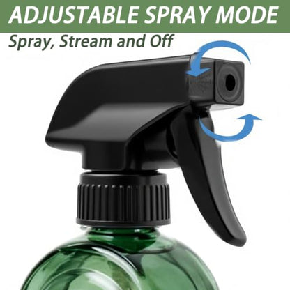 Green Glass Plant Mister Spray Bottles 2Pcs 13.5oz Refillable 360° Nozzle | 2Pcs 13.5oz Green Glass Plant Mister, 360° Fine Mist Nozzle, Refillable for Indoor Plants Cleaning Hair Pet Care - color: Green-1