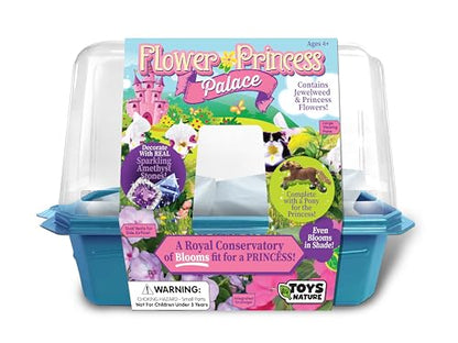 Grow Your Own Flower Princess Palace Terrarium Starter Kit - Blooming Jewelweed & Princess Flowers, Includes Pony, Royal Gems & Complete Supplies to Start Growing in a Week - style: Flower Princess Palace