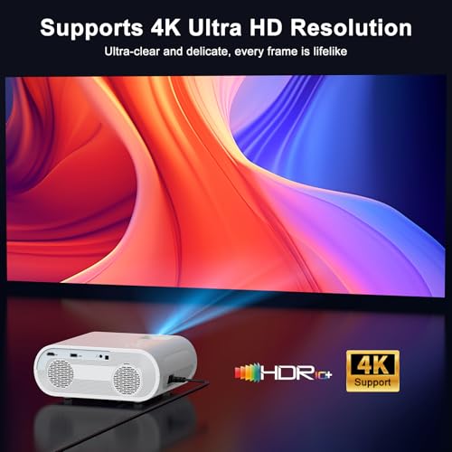 4K Projector with WiFi and Bluetooth, 1500 ANSI Google TV Projector | Google TV, 4K Supported Video projector, Built-in Apps/Speakers, Outdoor/Indoor, Home Presentation Projector for iOS/Android - style: Google system