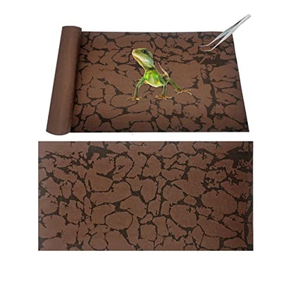 Tfwadmx Reptile Carpet Sand Mat for Bearded Dragon Terrarium Substrate Liner Brown Reversible Lizard Bedding Mats for Cage Leopard Gecko Tortoise Turtle Snake Chameleon with Tweezer 20"x 39"(2 Pcs) - size: L:19.7"x39.3"(2Pcs)