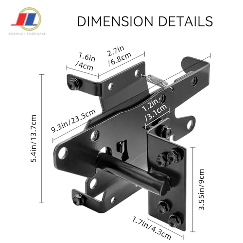 Self-Locking Gate Latch, Gravity Fence Latch, 1 Pack | Self-locking gravity gate latch for wood, metal and vinyl gates; weather-resistant automatic outdoor fence hardware, 1 pack. - size: Vinyl Fence