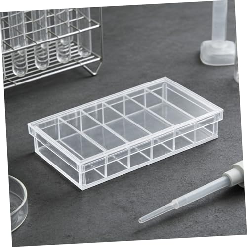INOOMP Acrylic Incubator Box with Lid 6-Well Tray for Laboratory Specimen Observation and Small Pet Breeding Acrylic Reptile and Fish Breeding Box