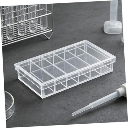 INOOMP Acrylic Incubator Box with Lid 6-Well Tray for Laboratory Specimen Observation and Small Pet Breeding Acrylic Reptile and Fish Breeding Box