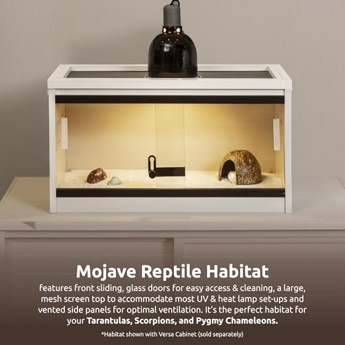 New Age Pet ECOFLEX 24" Wide Small Reptile Habitat Enclosure, Glass Front Terrarium for Snakes, Lizards & Tortoises in Maple or Grey, Easy to Clean, Front Access Design and Mesh Top - color: Tan, size: Small