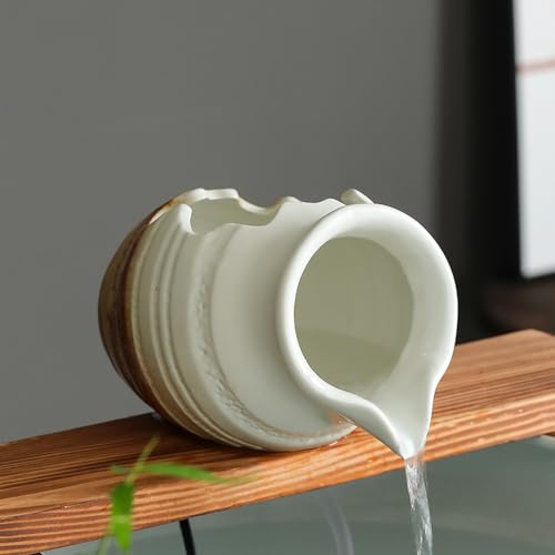 Outdoor Garden Fountain Spitter Pond Water Feature Pump DIY Ceramic Pot Decoration (9.8 inch Color 2) - color: 9.8 Inch Color 2