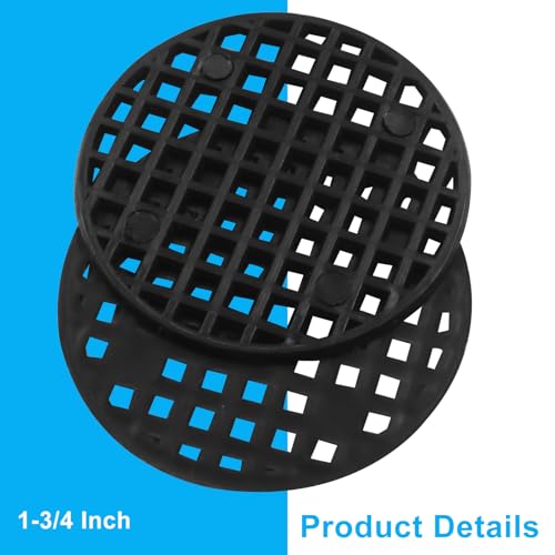 Plant Drainage Mesh Pads, 1.8 Inch, 100pcs Plastic Grid Mat | Round, Breathable Soil Guard, for Potted Plants, Bonsai, Black - size: 1.8 Inch