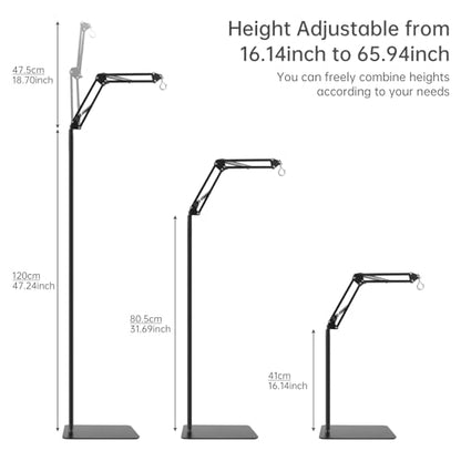 RTNLIT Reptile Lamp Stand - 15.7" to 65.9" Adjustable Height | 360° Swing Arm, Metal Bracket Floor Heat Light Holder, For Bearded Dragon Lizards Turtles Snake and Chicks - size: 16-inch to 66-inch