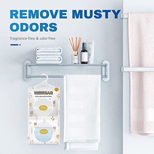 Vacplus Moisture Absorber, 5Pack Hanging, Strong Absorption, Unscented | Closet, Enclosed Spaces, Bathroom, Odor Eliminator, Dehumidifier Bags, 9.8 OZ - size: 5 pack