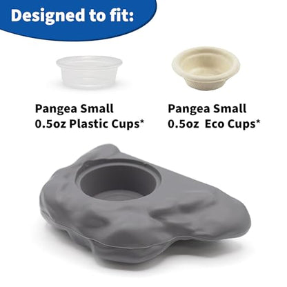 Pangea Gray Silicone Gecko Feeding Ledge & 100 .5oz Small Plastic Food & Water Cups Bundle