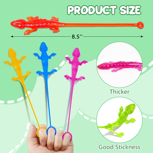 40pcs Sticky Gecko Toys School Classroom Exchange Party Favors Kids Goodie Bag Stuffers Finger Bulk Toys Lizard Toys Sticky Treasure Box Prize Pinata Fillers Birthday Party Supplies Treat Boy Girl