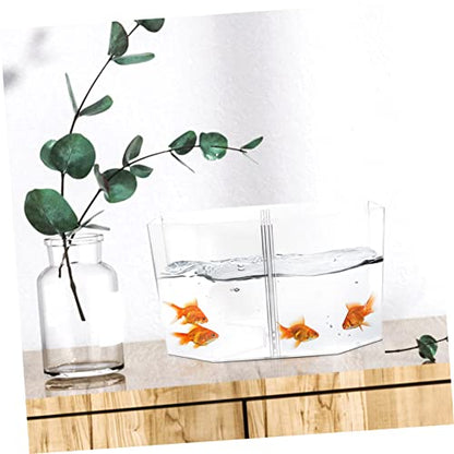Toddmomy Transparent Fish Breeding Box Dual Chamber Isolation Tank for Betta and Small Fish for Spawning and Fry Safety Aquarium Divider for Home Decor