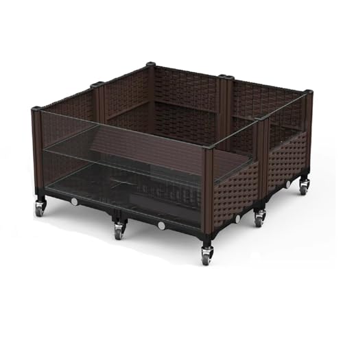 Large Tortoise Habitat with Legs Wheels,Tortoise Habitat Tank | Large Tortoise Cage House,Atreptile Enclosure,Amphibious Turtle Habit,Ideal for tortoises,Bearded Dragons,Iguanas and Snakes