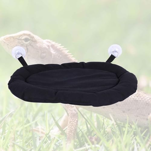 Bearded Dragon Bed - Black Reptile Sleeping Window Hammock Cushion, Lizard Couch Canvas Rubber Soft Mat Blanket Pad for Car Carrier, Tank Toys Accessories