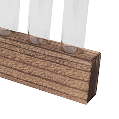 Pssopp Plant Propagation Station Glass Test Tube Plant Terrarium with Wooden Stand for Home Decor Office Living Room Garden (5 Tubes) - size: 5 Tubes