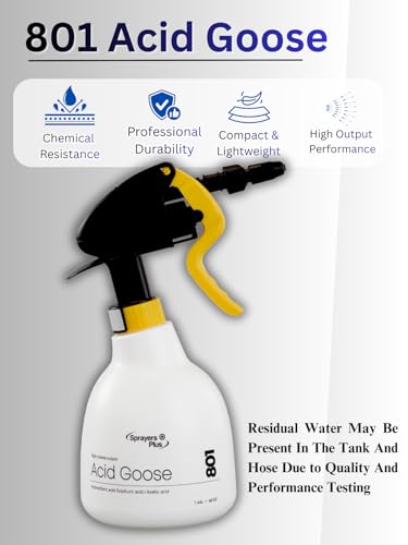 Sprayers Plus 801 Acid Trigger Sprayer, Heavy Duty Chemical Resistant Bottle for Muriatic Acid, Rust Removal & Aluminum Brightening, Professional Acid Sprayer 316 Stainless Steel Spring,1.44Litres - color: 801 Acid